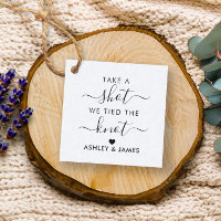 Take a Shot We Tied the Knot Wedding Gift Tag