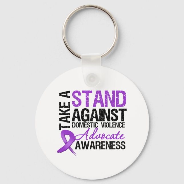 Take A Stand Against Domestic Violence Key Ring (Front)