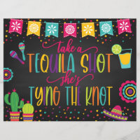 Take a Tequila Shot She's Tying the Knot Sign - Bl