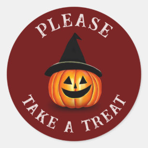 Take a treat classic round sticker