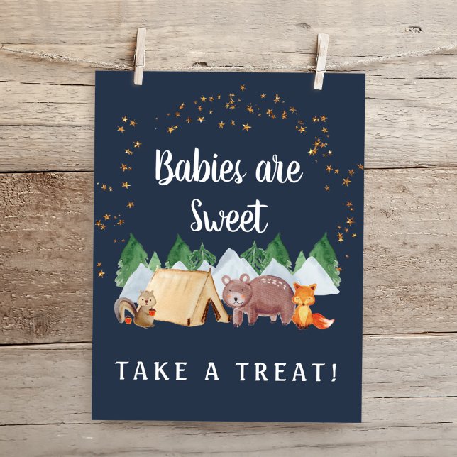 Take A Treat Night Woodland Animals Baby Shower Poster (Creator Uploaded)