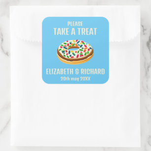 Take a treat square sticker