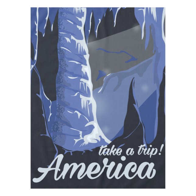 Take a trip See America vintage poster Tablecloth (Front)