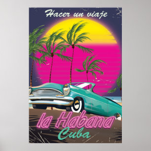 Take a Trip to Cuba reto 1985 poster