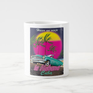 Take a Trip to Cuba reto 1985 poster Large Coffee Mug