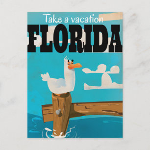 Take a vacation - Florida vintage travel poster. Postcard