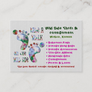 Take a Walk on the Wild Side THRIFT CONSIGNMENT Business Card