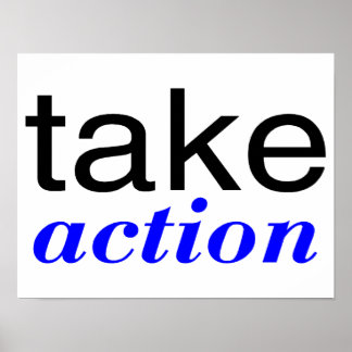 Take Action Blue Poster