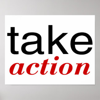 Take Action Red Poster