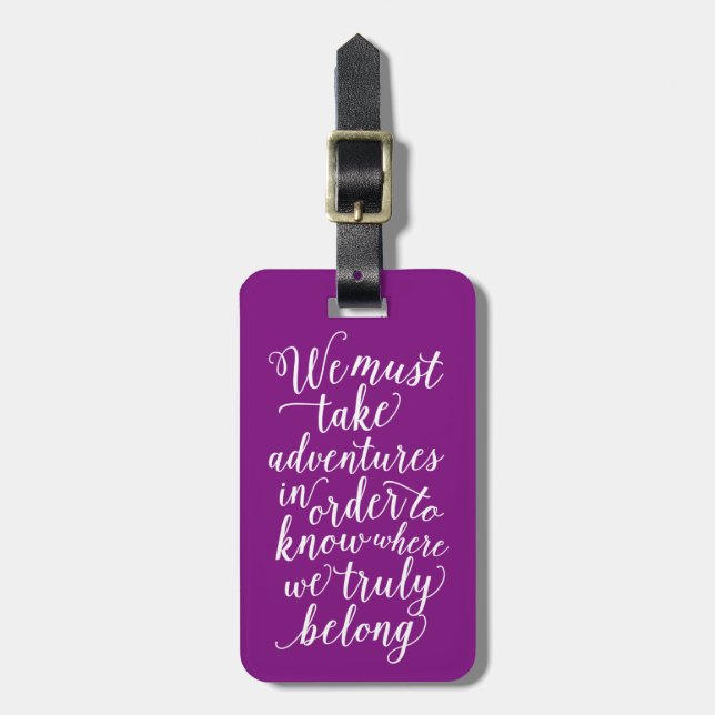 Take Adventures in Purple | Luggage Tag (Front Vertical)