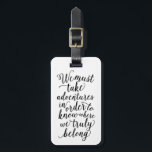 Take Adventures in White | Luggage Tag<br><div class="desc">Travel in style with a custom design luggage tag! Modern and stylish tags will dress up your luggage and make it easy to quickly identity your luggage in baggage claim. Personalise this item by adding your name and contact details. Easily customise the background colour to a shade of your choice!...</div>
