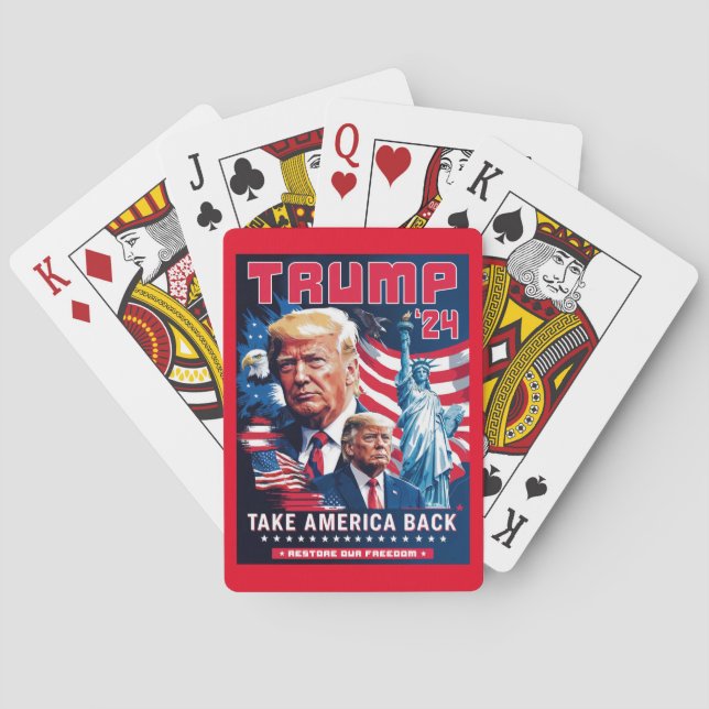 Take America Back Patriotic Trump 2024 Poker Cards (Back)