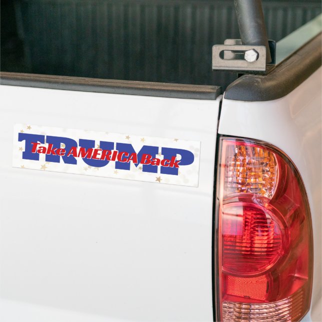 TAKE AMERICA BACK Trum Slogan Bumper Sticker (On Truck)