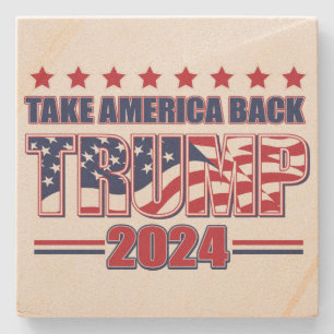Take America Back Trump 2024 Stone Coaster