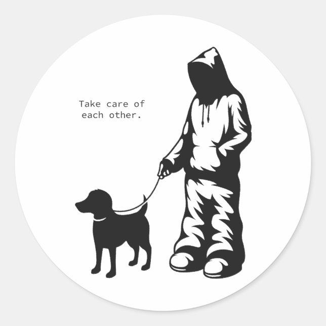 "Take Care Of Each Other" Hoodie & Dog Sticker (Front)