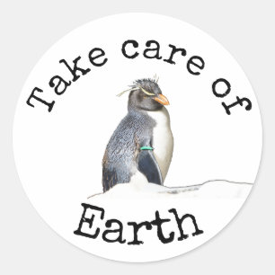 Take care of Earth Penguin Stickers