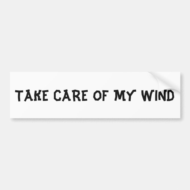 Take Care Of My Wind Bumper Sticker (Front)