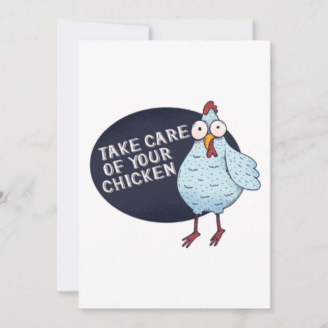 Take Care Of Your Chicken Thank You Card (Front)