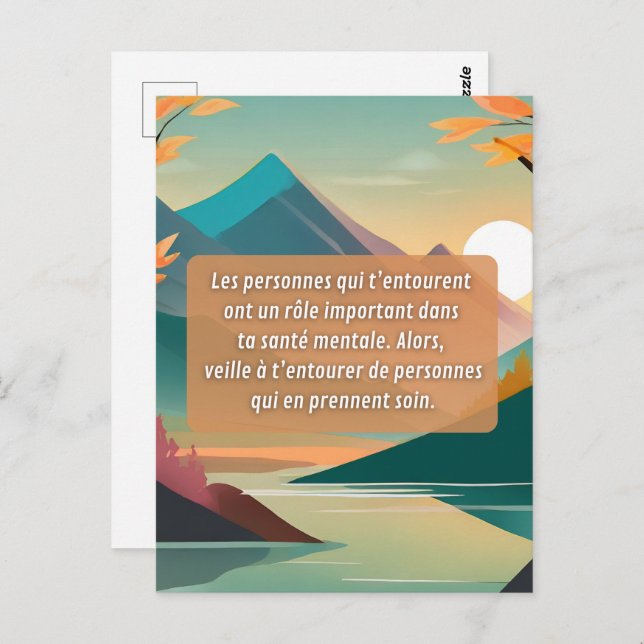 Take care of your mental health postcard (Front/Back)