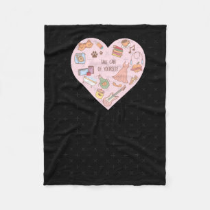Take Care Of Yourself Mental Health Awareness  Fleece Blanket