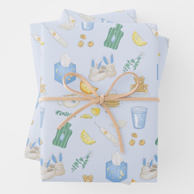 Take Care Sick Day Get Well Soon Self Care  Wrapping Paper Sheet (In situ)