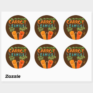 Take Carrot Family   Motivational Quote Pun Classic Round Sticker