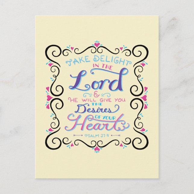 Take Delight in the Lord Postcard (Front)