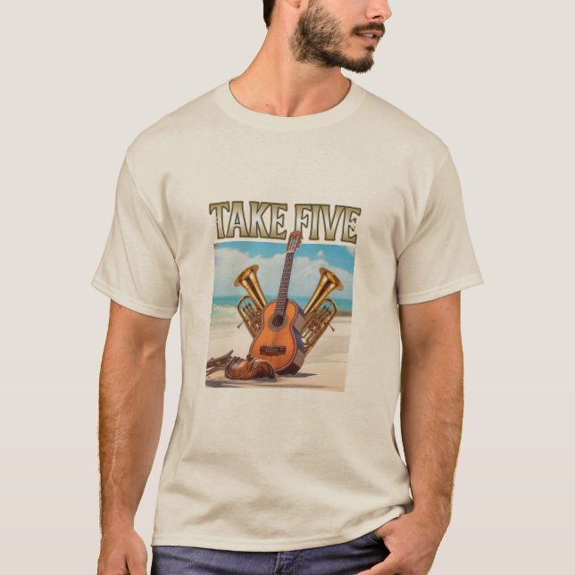 “Take Five” Musical Instrument Graphic T-Shirt (Front)