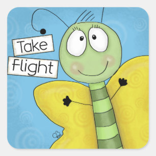 Take Flight Butterfly Square Sticker