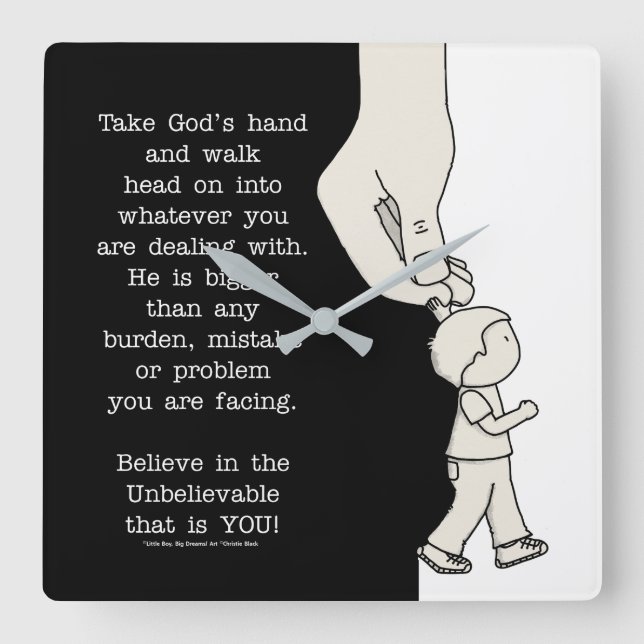 Take God’s Hand Square Wall Clock (Front)