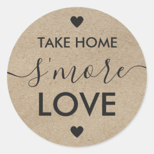 Take Home S'more Love Kraft Paper Label Stickers