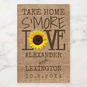 Take Home S'More Love Sunflower Food Label