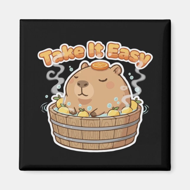 Take It Easy Cute Capybara | Funny Kawaii Animal  Magnet (Front)