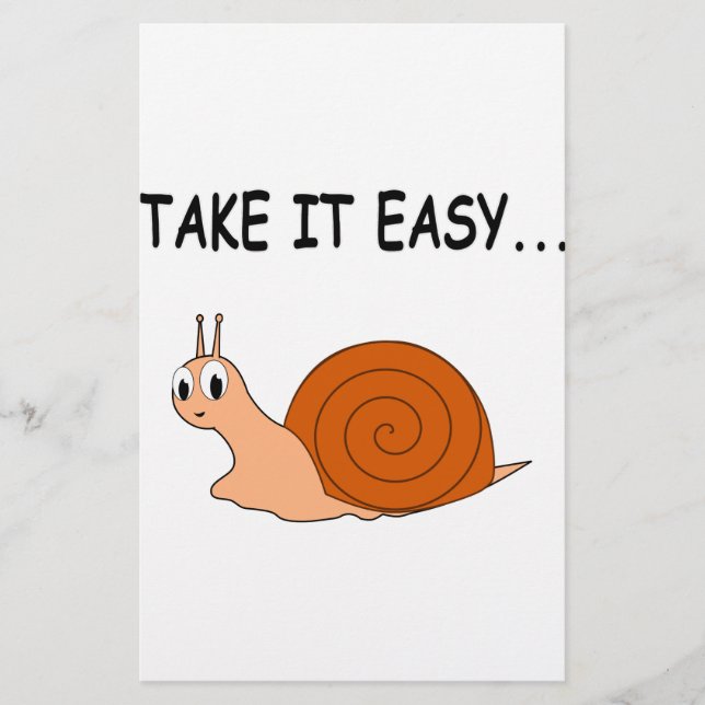 Take It Easy Cute Cartoon Snail (Front)
