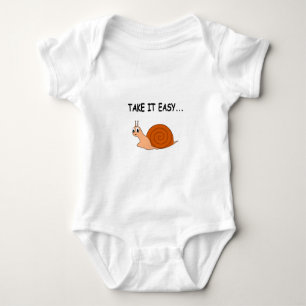Take It Easy Cute Cartoon Snail Baby Bodysuit