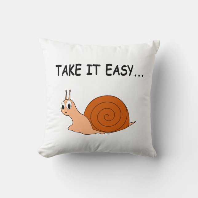 Take It Easy Cute Cartoon Snail Cushion (Front)