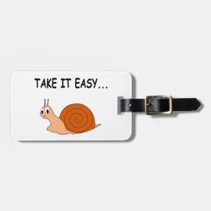Take It Easy Cute Cartoon Snail Luggage Tag