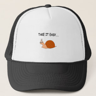 Take It Easy Cute Cartoon Snail Trucker Hat