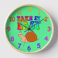 Take It Easy Cute Cartoon Snail With Groovy Text