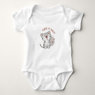 take it easy funny kitten cat baby suit baby bodysuit