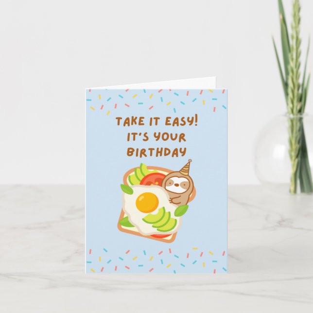 Take It Easy It’s Your Birthday Sunny-Side Up Egg  Card (Front)