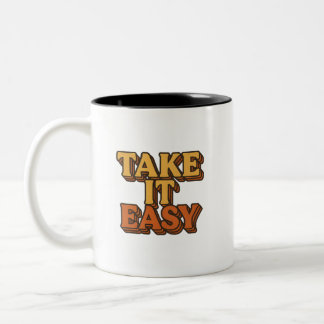 Take It Easy – Retro Vintage Design  Two-Tone Coffee Mug