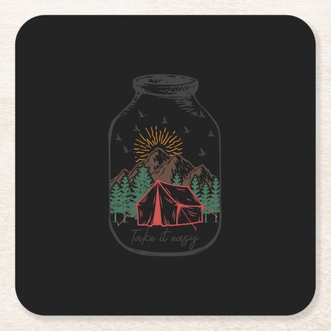 Take It Easy Square Paper Coaster (Front)
