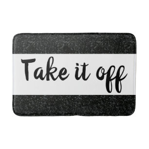 Take it off White and Black Sparkle Bath Mat