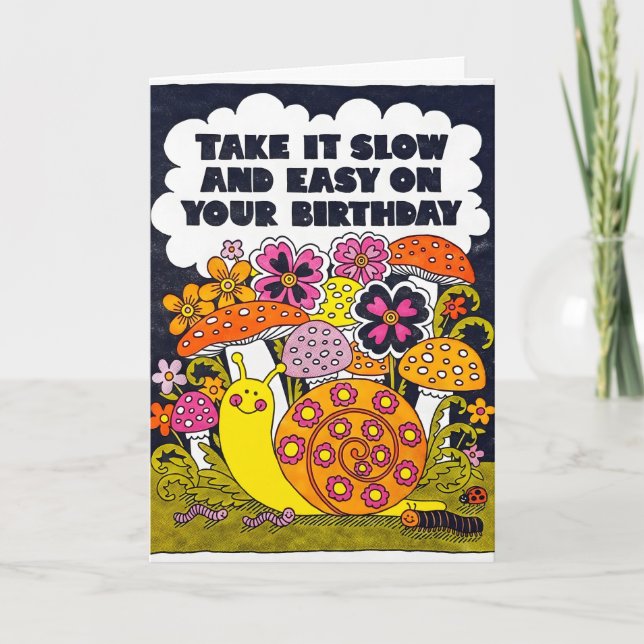 Take It Slow and Easy Birthday Letterpress Card (Front)