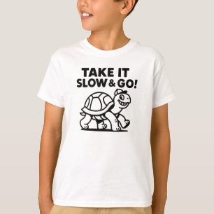 Take It Slow and Go Fun Turtle Graphic T-Shirt