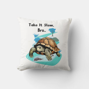 Take It Slow, Bro Turtle Cushion