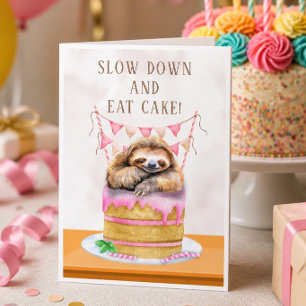 Take it Slow Sloth Birthday Card