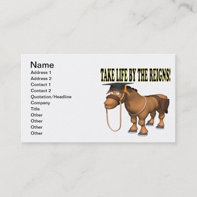 Take Life By The Reigns Business Card (Front)