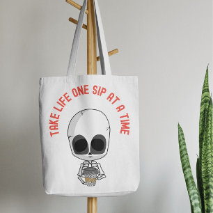Take Life One Sip at a Time – Motivational Coffee Tote Bag